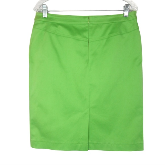 ESCADA Neon Green Straight Pencil Skirt Lac-Up Pockets Women’s Size 40 US M - Picture 2 of 14